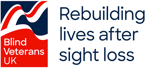 Blind Veterans UK Logo with the words, Rebuilding lives after sight loss